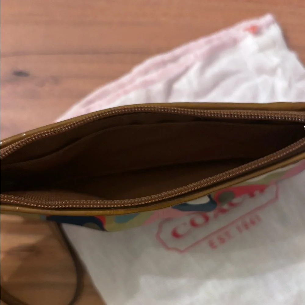 Coach Multicolor Signature Logo Zipper Wristlet